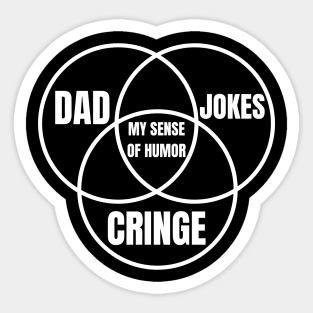 Dad jokes triple venn diagram Sticker